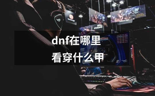 dnf在哪里看穿什么甲-第1张-游戏相关-尔合网