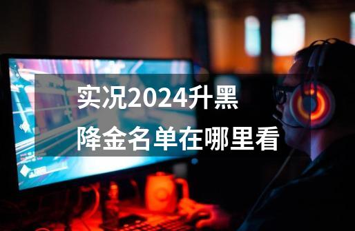 实况2024升黑降金名单在哪里看-第1张-游戏相关-尔合网