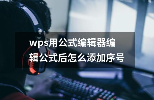 wps用公式编辑器编辑公式后怎么添加序号-第1张-游戏相关-尔合网