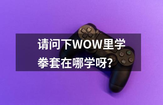 请问下WOW里学拳套在哪学呀？-第1张-游戏相关-尔合网