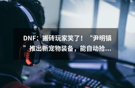 DNF：搬砖玩家笑了！“尹明镇”推出新宠物装备，能自动拾取道具-第1张-游戏相关-尔合网