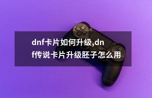 dnf卡片如何升级,dnf传说卡片升级胚子怎么用-第1张-游戏相关-尔合网