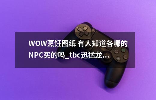 WOW烹饪图纸 有人知道各哪的NPC买的吗_tbc迅猛龙肋排-第1张-游戏相关-尔合网