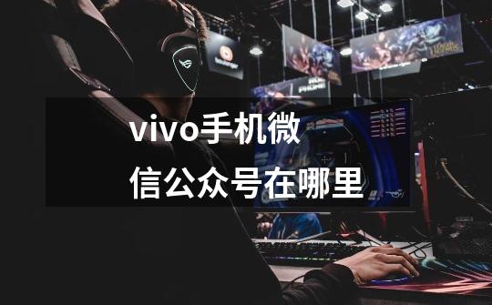 vivo手机微信公众号在哪里-第1张-游戏相关-尔合网